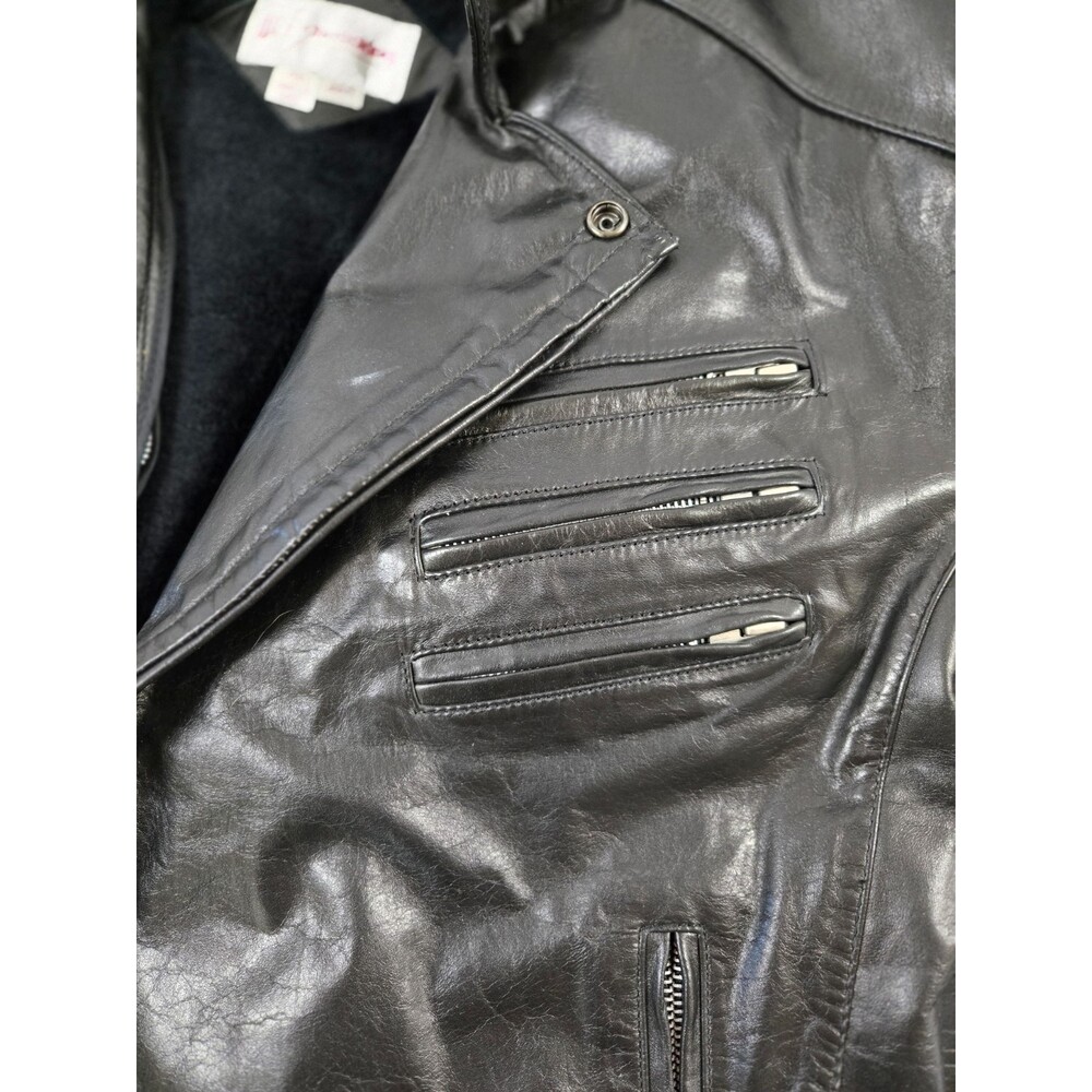 Vintage Chessking Black Leather Jacket Mens Size 42 satin lining - Picture 4 of 9
